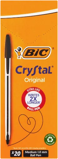 Picture of BIC CRYSTAL PEN MEDIUM XTRA BLACK BOX 20`S